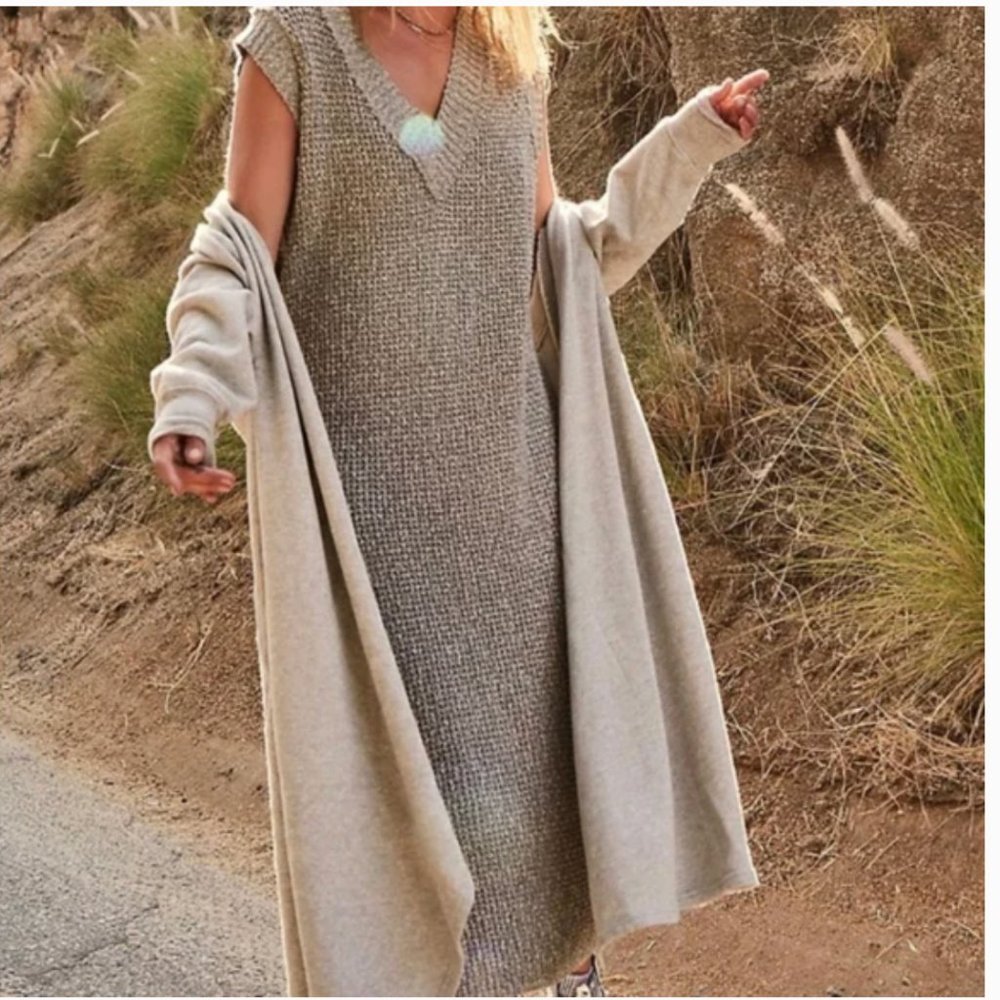 Free People Beach G2G Midi Sweater Dress XL